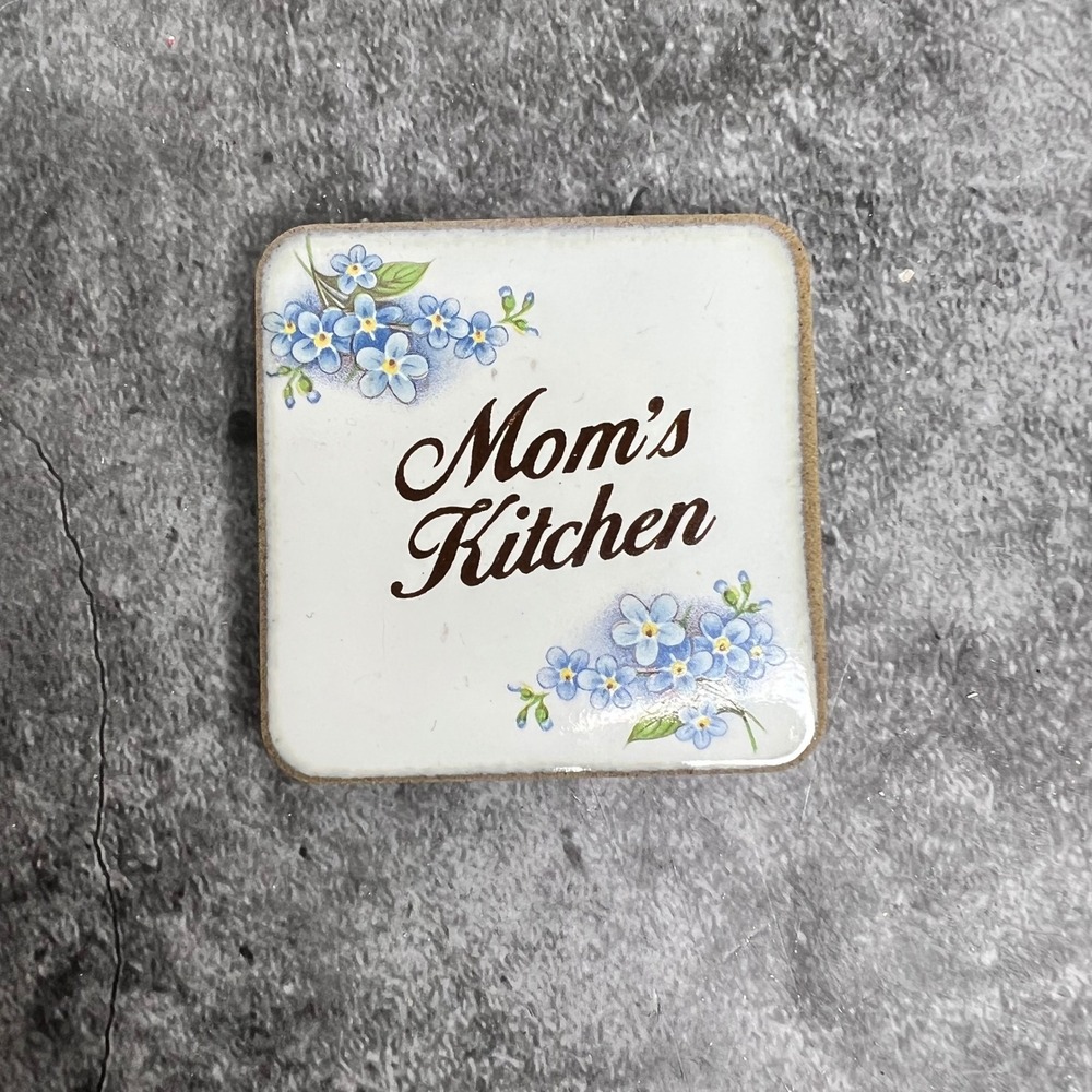 Vintage Ceramic Mom's Kitchen Floral Magnet | Cottage